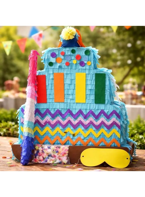 Pinhata Bolo De Aniversário Com Bastão E Máscara Bam Festas
