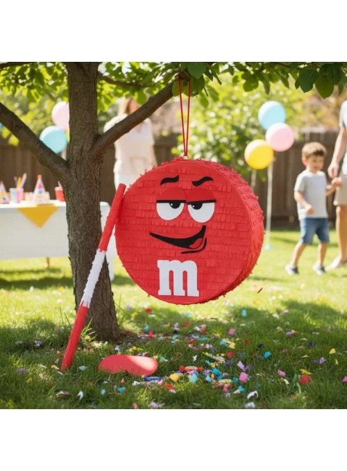 Pinhata Confete Docinho Vermelho Bastão E Máscara Bam Festas