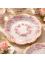 Prato E Copo De Papel Estampado Luxo Jardim De Rosas