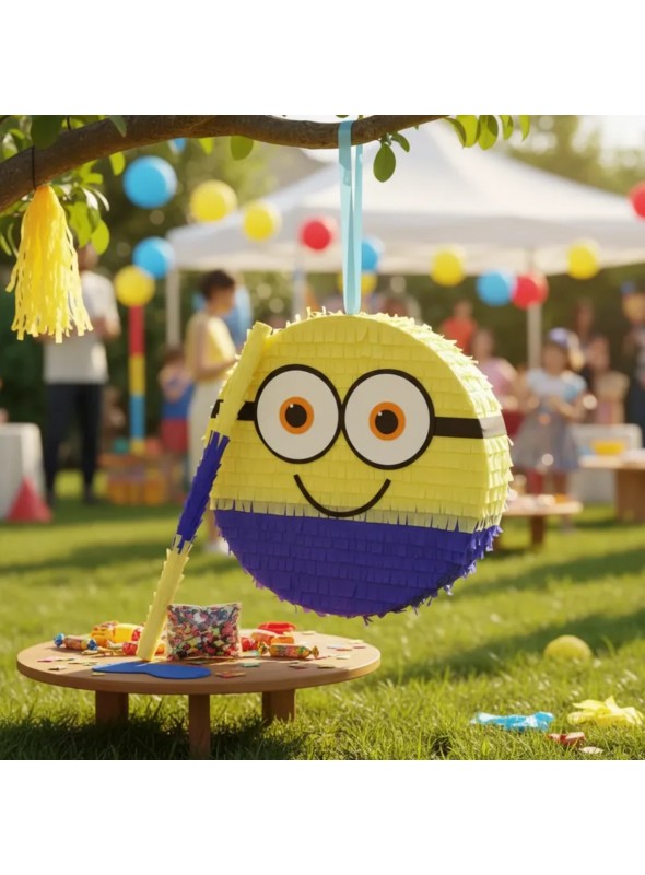 Pinhata Favorito Amarelo Com Bastão E Máscara Bam Festas