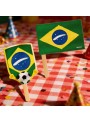 Bandeirinha Topper para Doces Vai Brasil Copa do Mundo Festcolor 8 Unidades