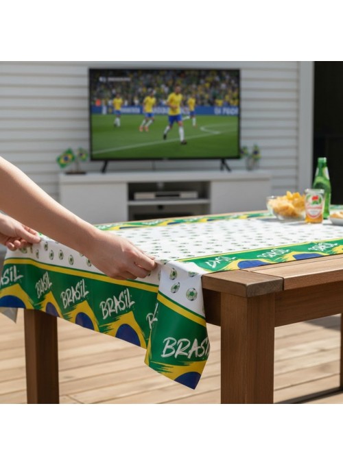 Toalha Plástica De Mesa Campo De Futebol 137 X 183cm Festa