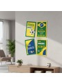 Quadros Decorativos Vai Brasil 21cm X 31cm 4 Und Copa Mundo