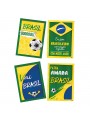 Quadros Decorativos Vai Brasil 21cm X 31cm 4 Und Copa Mundo