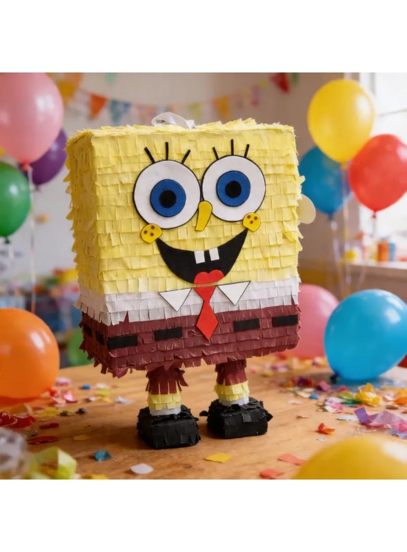 Pinhata Sponja Calça Quadrada Com Bastão E Máscara Bam Festa