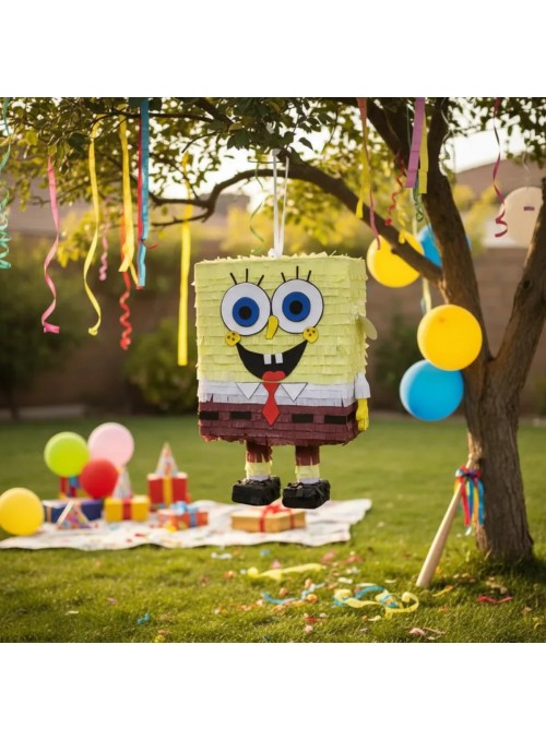 Pinhata Sponja Calça Quadrada Com Bastão E Máscara Bam Festa