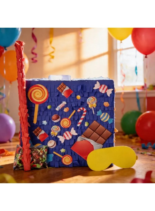 Pinhata Guloseimas Com Bastão E Máscara E Confete Bam Festas