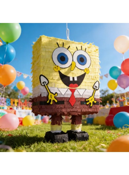 Pinhata Sponja Calça Quadrada Com Bastão E Máscara Bam Festa