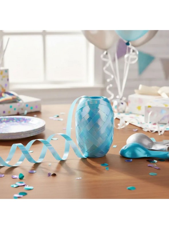 Fitilho para Balão Furtacor Nacarado Azul 5mm x 20m Silver Festas