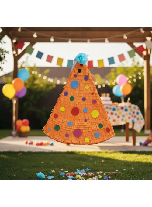 Pinhata Chapéu De Aniversário Colorido Bastão Máscara Confet