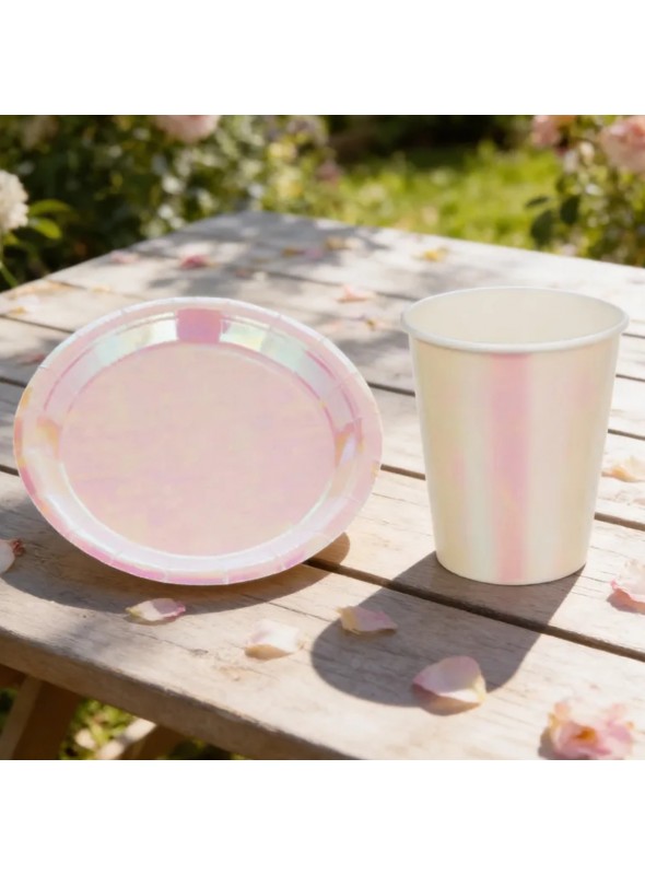 Prato E Copo De Papel Branco Furtacor 10 Und Cada Festa