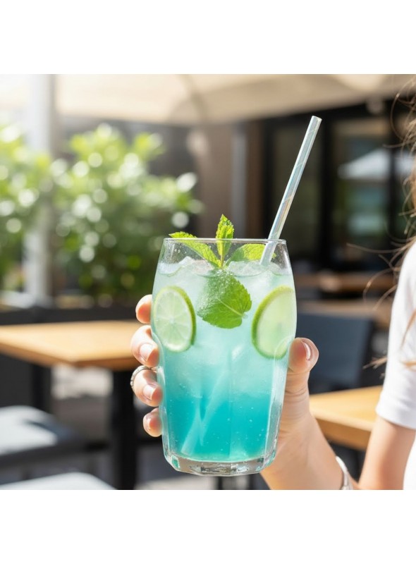 Canudo De Papel Prata Furtacor  12 Und 20 Cm