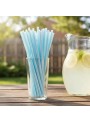 Canudo De Papel Azul Furtacor  12 Und 20 Cm