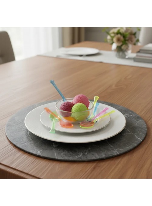 Mini Colher Plástico Colorida Sortida Cores Neon 12 Und