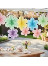 Guirlanda Decorativa Leque De Papel Flores Candy Color 6 Und