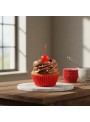 Forminhas de Cupcake Vermelho Impermeáveis e Forneáveis 45 Unidades