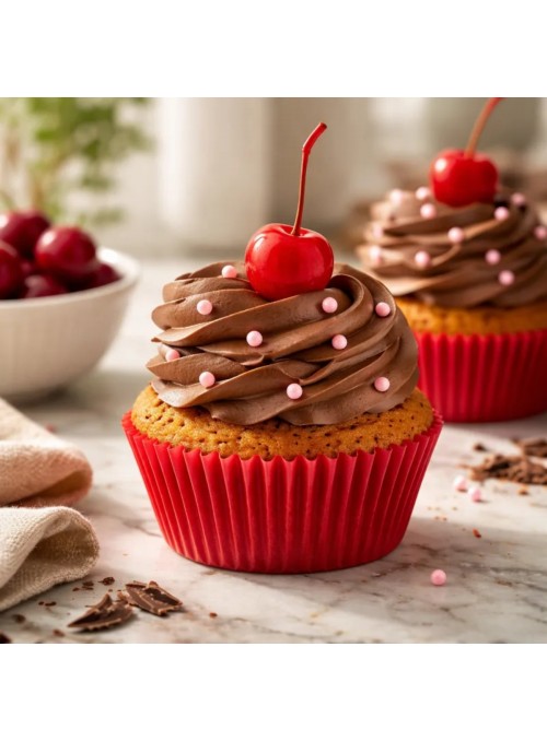 Forminhas de Cupcake Vermelho Impermeáveis e Forneáveis 45 Unidades