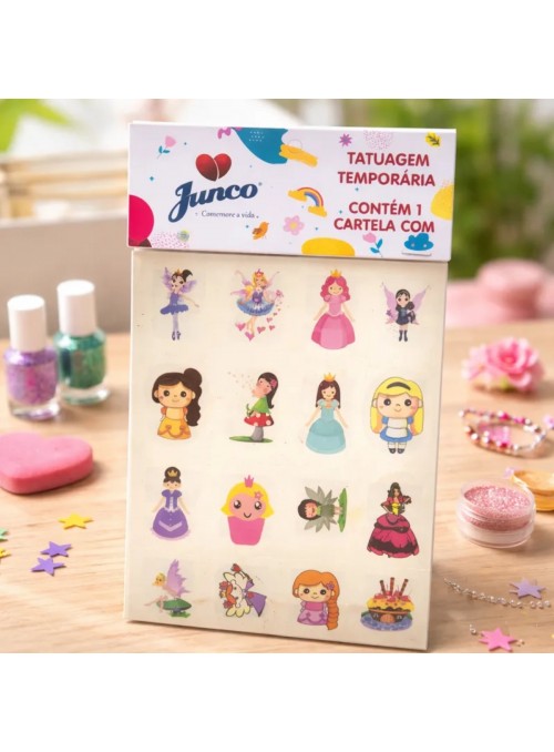 Tatuagem Temporária Infantil Para Meninas Cartela Com 32 Und