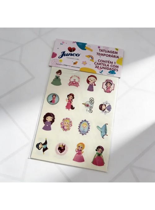 Tatuagem Temporária Infantil Para Meninas Cartela Com 32 Und