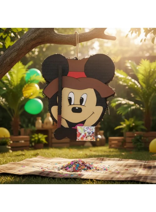 Pinhata Mouse Safari Com Bastão Máscara Confetes Bam Festas