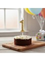 Vela de Aniversário Número 1 Glitter Dourado 4,5cm