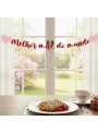 Faixa Decorativa Melhor Mãe Do Mundo Corações Dia Das Mães