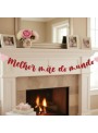 Faixa Decorativa Melhor Mãe Do Mundo Corações Dia Das Mães