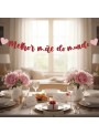 Faixa Decorativa Melhor Mãe Do Mundo Corações Dia Das Mães