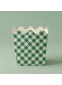 Cachepot de Papel Xadrez Verde 9x9cm 8 Unidades Festa Junina Piquenique