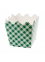 Cachepot de Papel Xadrez Verde 9x9cm 8 Unidades Festa Junina Piquenique