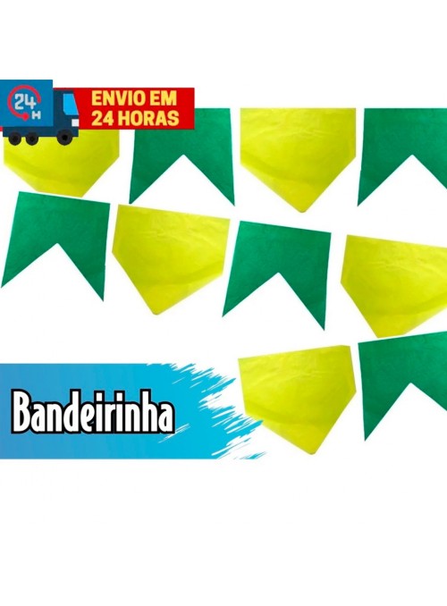 Bandeirinha Decorativa Copa Do Mundo Brasil Verde e Amarelo 10m