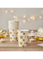 Copo De Papel Estrelas Dourada Metalizada 230ml 8 Un Festa