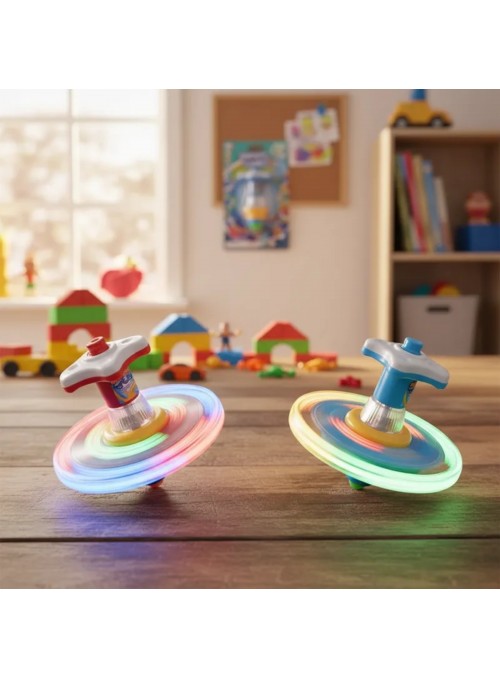 Pião Giratório Com Led Colorido Shoot Games Com Lançador
