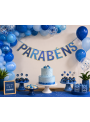 Faixa Decorativa Parabéns Azul 2 Metros Decoração Silver Festas