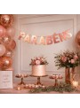 Faixa Decorativa Parabéns Rose Gold 2 Metros Decoração Silver Festas