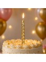 Velas de Bolo Aniversário Espiral Dourada – 8 unidades