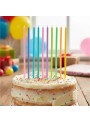 Vela de Aniversário Palito Gigante Colorida 15cm Silver Festas 10 Unidades