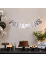 Faixa Decorativa Parabéns Prata 2 metros Decoração Silver Festas