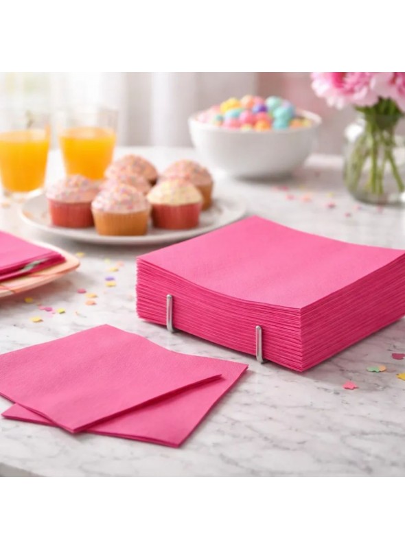 Guardanapos de Papel Folha Dupla Rosa Pink 32x32 Silver Festas – 20 unidades