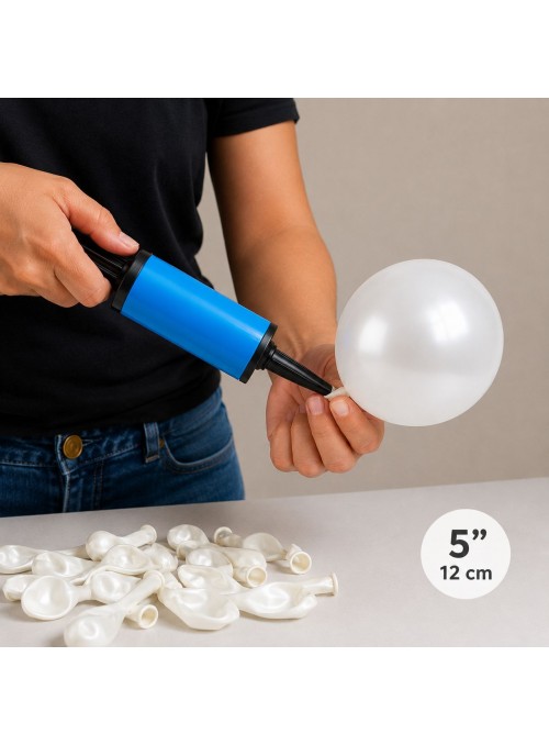 Balão De Látex Branco Perolado 5 Pol 13cm 50 Uni São Roque
