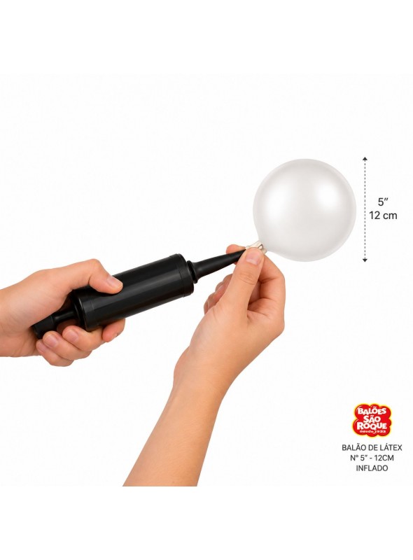 Balões de Látex Cristal Transparente 5 Polegadas 13cm São Roque 50 Unidades