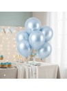 Balões de Látex Azul Soft Metálico 11 Polegadas 28cm São Roque 25 Unidades