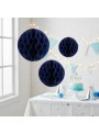 Enfeite Globo Colmeia Azul Escuro 3 Und Decoração Festa