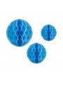 Enfeite Globo Colmeia Azul Claro 3 Und Decoração Festa