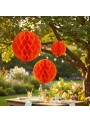 Enfeite Globo Colmeia Laranja 3 Und Decoração Festa