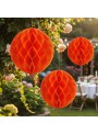 Enfeite Globo Colmeia Laranja 3 Und Decoração Festa