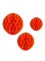Enfeite Globo Colmeia Laranja 3 Und Decoração Festa