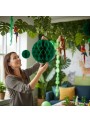 Enfeite Globo Colmeia Verde Escuro 3 Und Decoração Festa