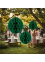Enfeite Globo Colmeia Verde Escuro 3 Und Decoração Festa