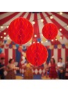 Enfeite Globo Colmeia Vermelho 3 Und Decoração Festa